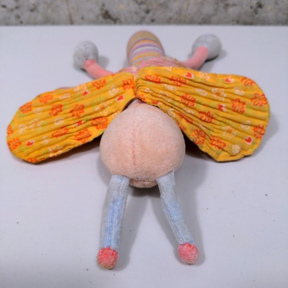 Moulin Roty Zephiretto Butterfly Plush Rattle 8" French Designer Toy Retired VTG - Picture 7 of 7